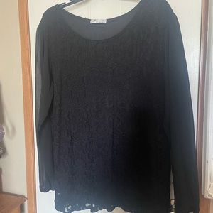 Black lace dressy blouse